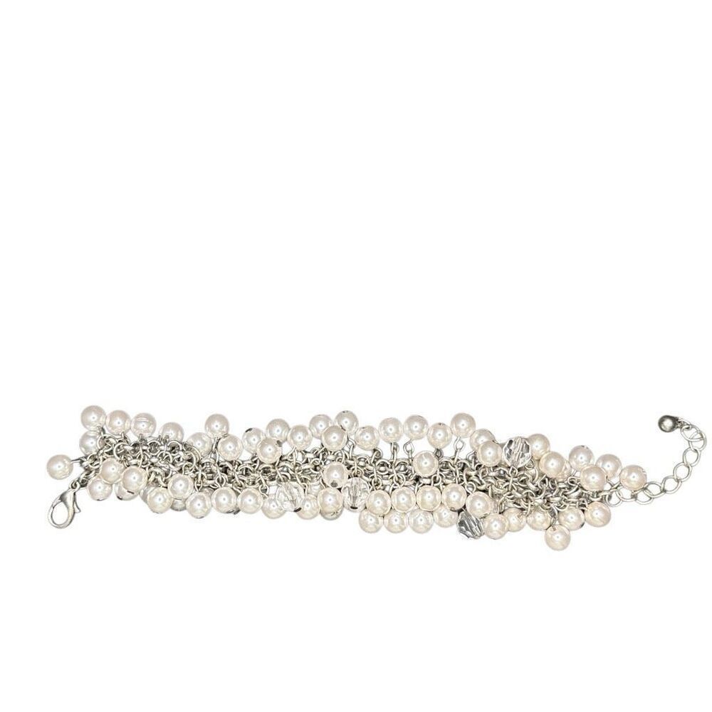 White House Black Market Pearl and Silver Bracelet